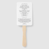 スクリプトモダン編集可能カラー結婚式 プログラム ハンドファン (裏面)