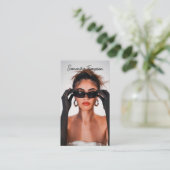 スクリプトモダン署名プロフェッショナル写真 名刺 (スタンド正面)