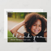 スクリプトモダン誕生日ありがとうございました写真はがき ポストカード (正面/裏面)