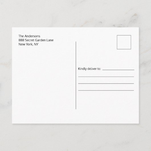 スクリプトモダン誕生日ありがとうございました写真はがき ポストカード (裏面)