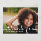 スクリプトモダン誕生日ありがとうございました写真はがき ポストカード (正面)