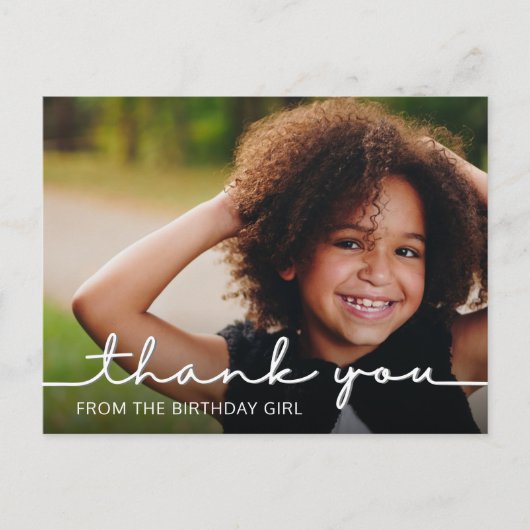 スクリプトモダン誕生日ありがとうございました写真はがき ポストカード (正面)