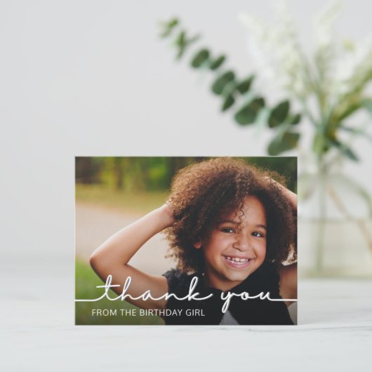 スクリプトモダン誕生日ありがとうございました写真はがき ポストカード (スタンド正面)