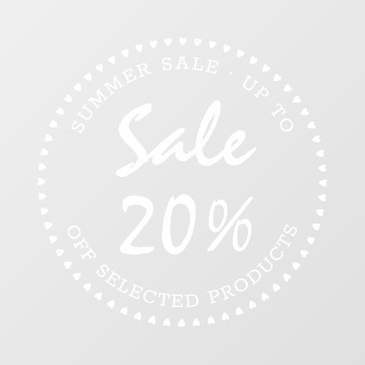 スクリプトモダン販売ストアフロントラウンドホワイトビジネス ウィンドウサイン (シート)