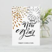 スクリプトモダン金ゴールドグリッターFireworks 企業の シーズンカード (スタンド正面)