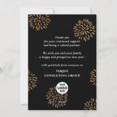 スクリプトモダン金ゴールドグリッターFireworks 企業の シーズンカード (裏面)