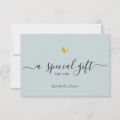 スクリプトモダン金ゴールドハート特別ギフト証明書 (正面)