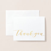 スクリプトモダン金ゴールドフォイルデザイン 箔カード (封筒付き正面)