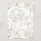 スクリプトモダン金ゴールド花模様日付カードの保存 セーブザデート (裏面)