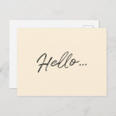 スクリプトモダン |こんにちは…アイボリークリームミニマル ポストカード (正面/裏面)