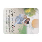 スクリプトモダン |カスタム写真救Our Date マグネット (横)