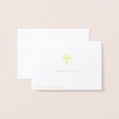 スクリプトモダン | フォトピンクのバプテスマありがとう | 箔カード (裏面封筒付き)