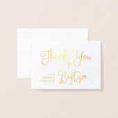 スクリプトモダン | フォトピンクのバプテスマありがとう | 箔カード (封筒付き正面)