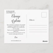 スクリプトモダン・ブライダルシャワーの日付変更表示 ポストカード (裏面)