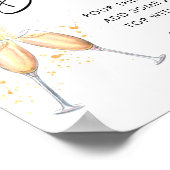 スクリプトモダン |ブライダルブルンチミモサバー標識 ポスター (角)