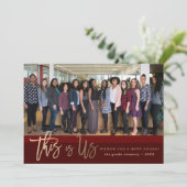 スクリプトモダン | ブルゴーニュ・ホリデー・フォト・カード 招待状 (スタンド正面)