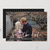 スクリプトモダン |写真カスタム日付カードの保存 セーブザデート (正面/裏面)