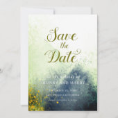 スクリプトモダン |写真カスタム日付カードの保存 招待状 (正面)