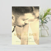 スクリプトモダン |写真カスタム日付カードの保存 招待状 (スタンド正面)