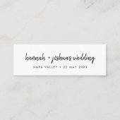 スクリプトモダン |結婚式の引き出物ミニブックマークカード スキニー名刺 (正面)