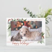 スクリプトモダンBoho Greenery Terracotta Rust写真 シーズンカード (スタンド正面)