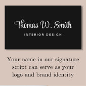 スクリプトモダンQRコードブラック 名刺