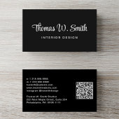 スクリプトモダンQRコードブラック 名刺