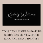 スクリプトモダンQRコードプロフェッショナルブラック 名刺