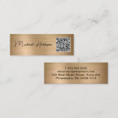 スクリプトモダンQRコードプロフェッショナル金ゴールド スキニー名刺 (正面/裏面)