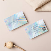 スクリプトモダンQRコードホログラフィック美容師 名刺