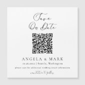 スクリプトモダンQRコード日付マグネットを保存 (正面)