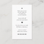 スクリプトモダンQRコード白番ご注文ありがとうございます 名刺 (裏面)