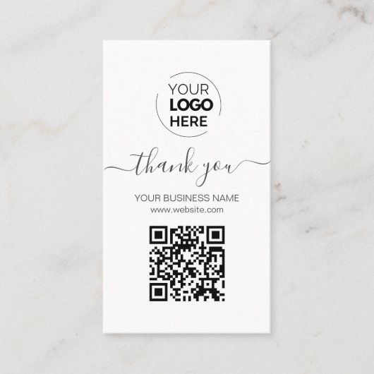 スクリプトモダンQRコード白番ご注文ありがとうございます 名刺 (正面)