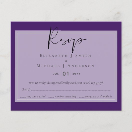 スクリプトモダンRSVPの作成 – 色を適切に編集 (正面)