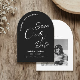 スクリプトモダンSave The Date Free Drinks's 結婚 招待状
