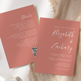 スクリプトモダンTerracotta QRコード結婚の 招待状