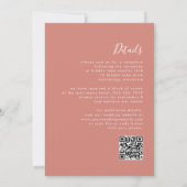 スクリプトモダンTerracotta QRコード結婚の 招待状 (裏面)