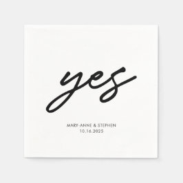 スクリプトモダンYes婚約結婚披露宴 スタンダードカクテルナプキン