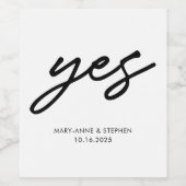 スクリプトモダンYes婚約結婚披露宴 ワインラベル (シングルラベル)