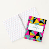 スクリプトモノグラムのティール（緑がかった色）パターン ノートブック (内部)