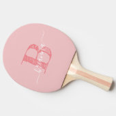 スクリプトモノグラムイニシャルパーソナライズされたコーラルピンク 卓球ラケット (横)