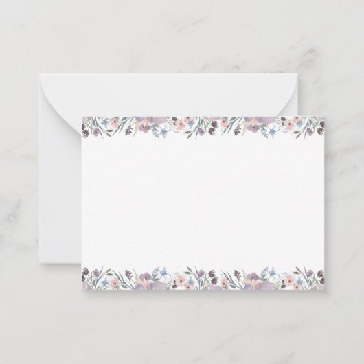 スクリプトモノグラムイニシャル紫フローラ野花 ノートカード (裏面)