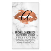 スクリプトモノグラムキスステインマーブル マグネット名刺 (正面縦)