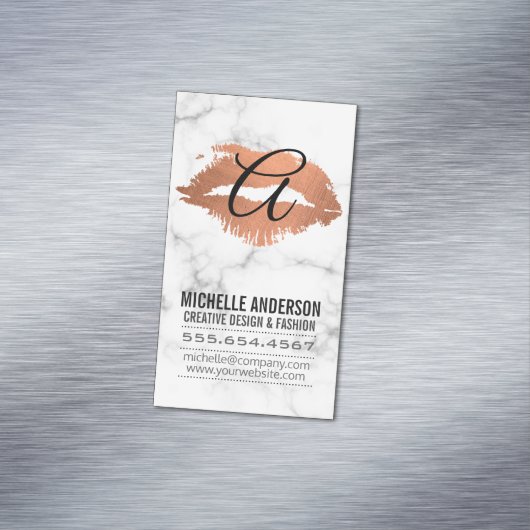 スクリプトモノグラムキスステインマーブル マグネット名刺 (インサイチュ)