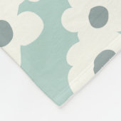 スクリプトモノグラムボホグリーンホワイトグレーフローラ フリースブランケット (角)