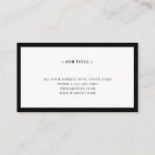 スクリプトモノグラムミニマルブラック&ホワイトラグジュアリー 名刺 (裏面)