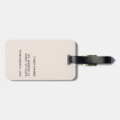 スクリプトモノグラムモダンシンプル赤面エレガントピンク ラゲッジタグ (裏面横)