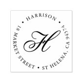 スクリプトモノグラムラウンド差出人住所 セルフインキングスタンプ (デザイン)