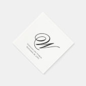 スクリプトモノグラム白黒エレガントな結婚式 スタンダードカクテルナプキン (角)