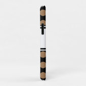 スクリプトモノグラム白黒ブラウン水玉模様 Case-Mate iPhoneケース (裏面/右)